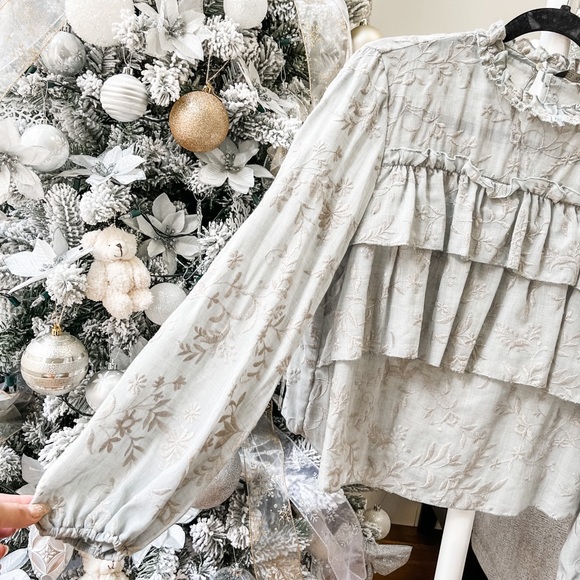 Zara embroidered ruffle top - Picture 5 of 7